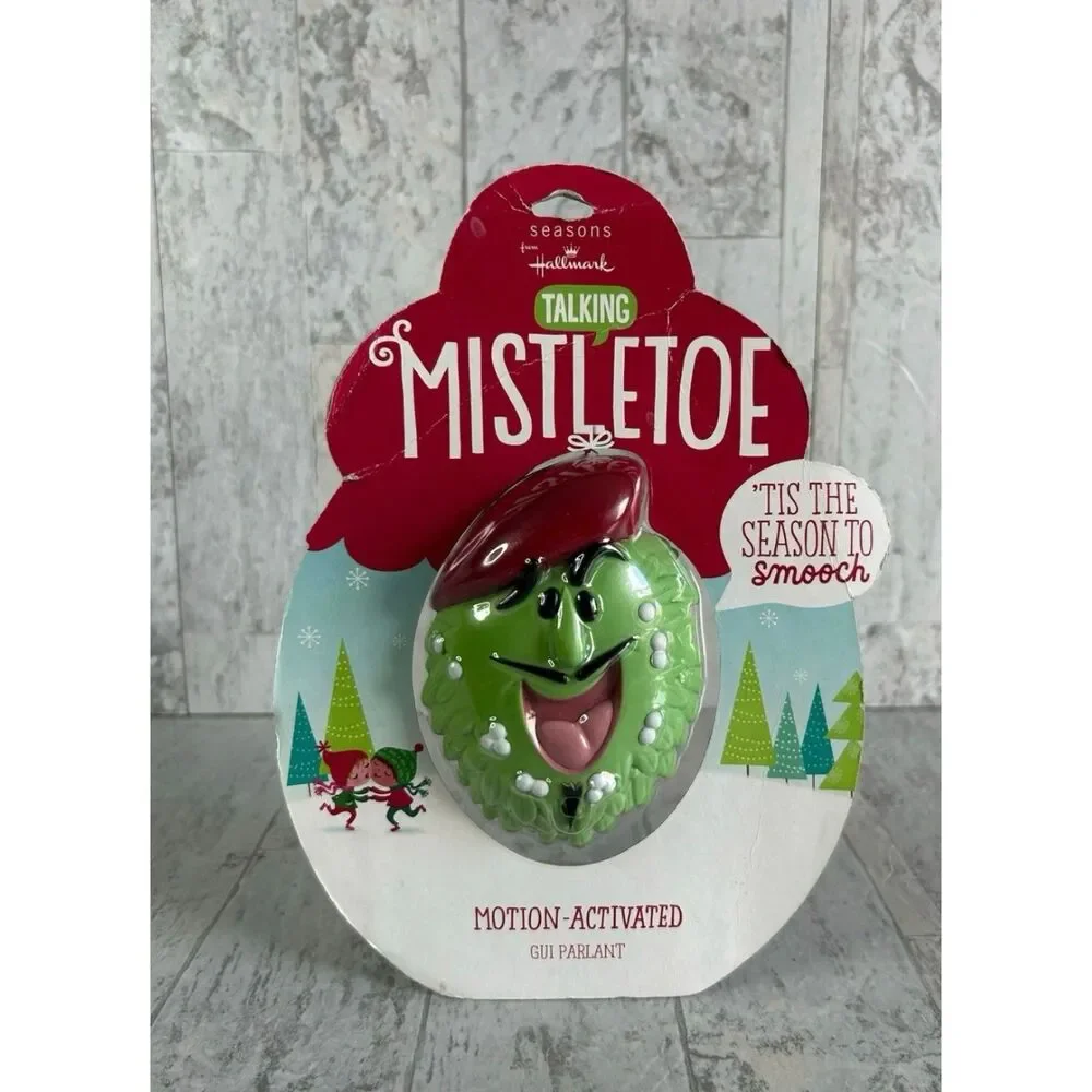 Hallmark Talking Mistletoe Motion Activated Christmas Decor Vintage Holiday